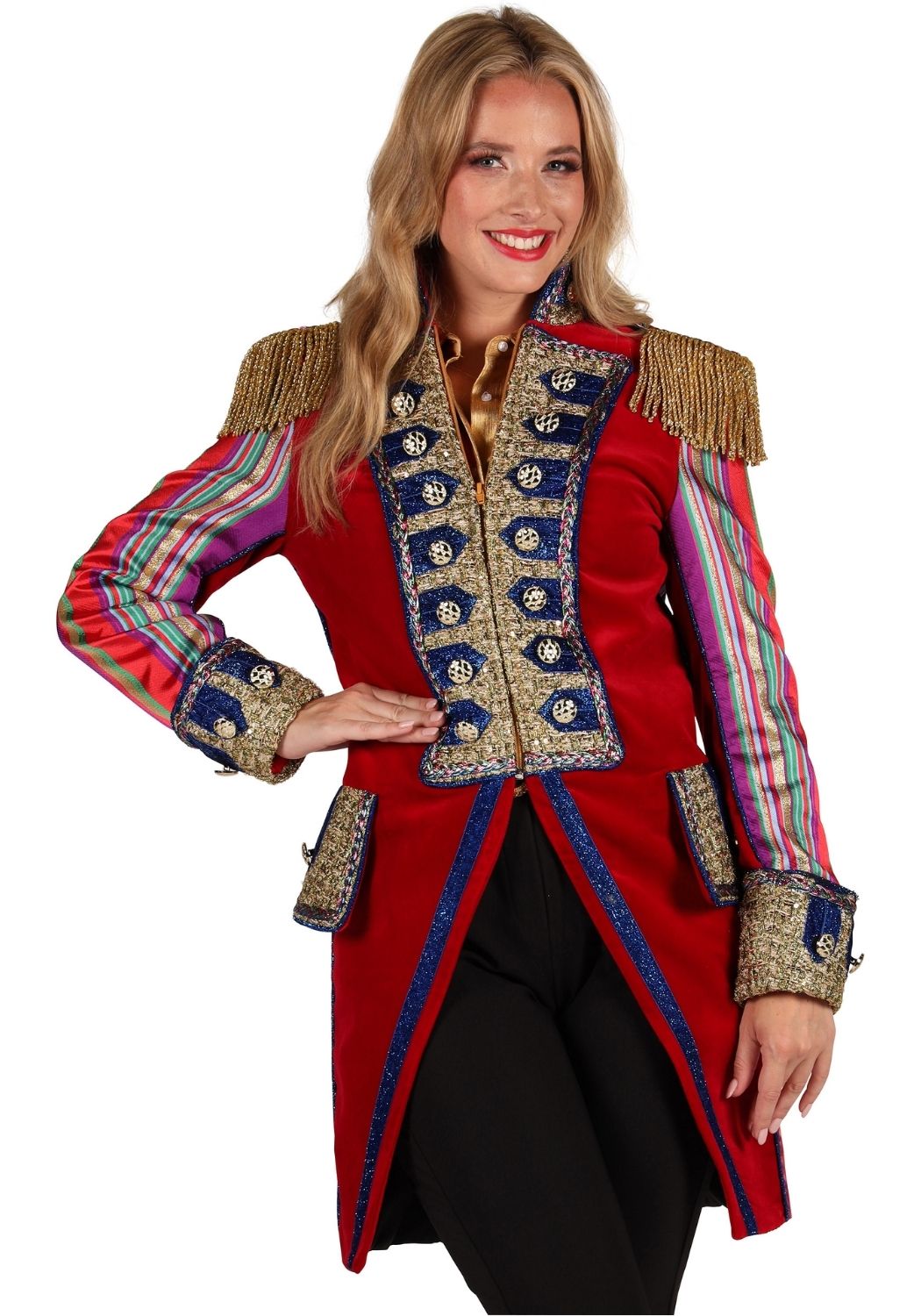 Carnavalsjas Dames Velvet Sensation Rood - Festivales