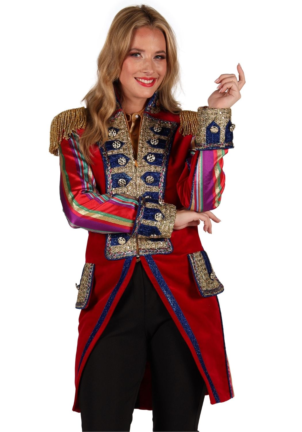 Carnavalsjas Dames Velvet Sensation Rood - Festivales