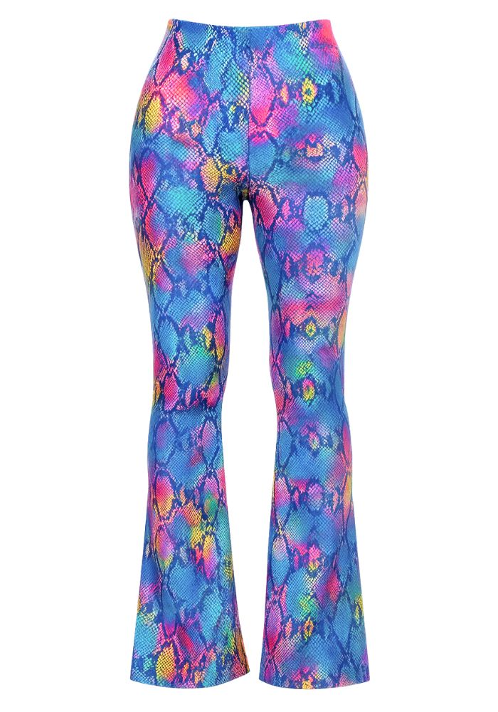 Flared Broek Slangenprint Multicolor - Festivales