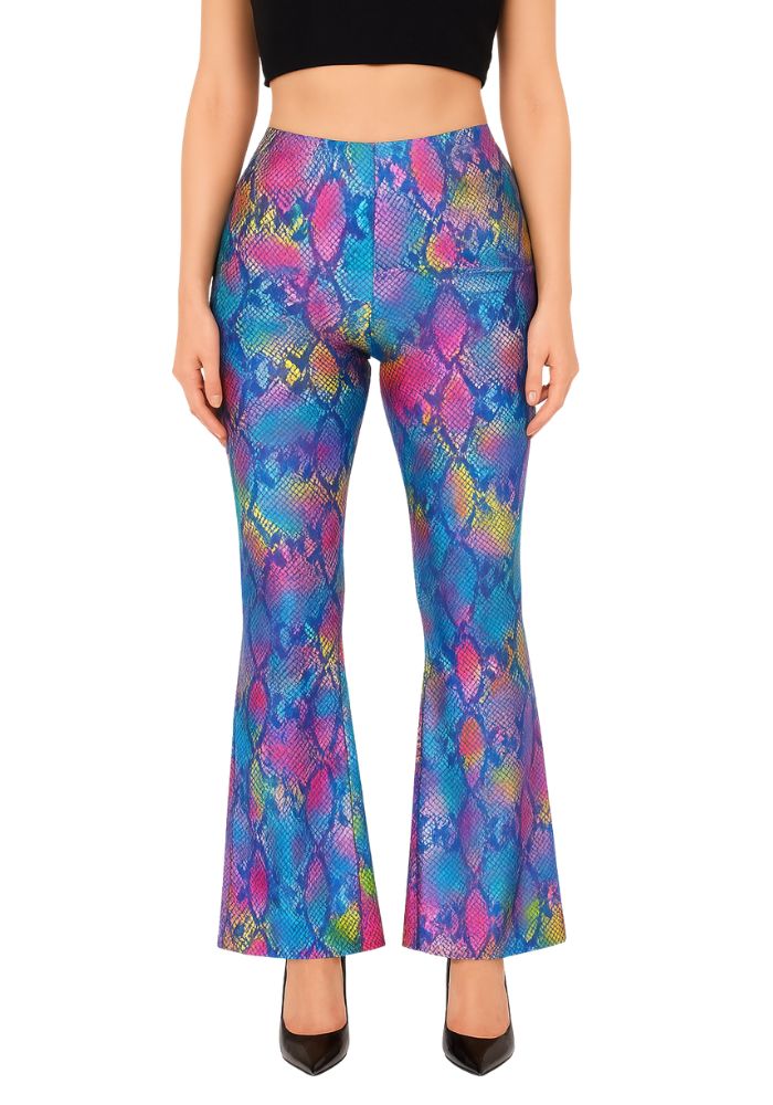 Flared Broek Slangenprint Multicolor - Festivales