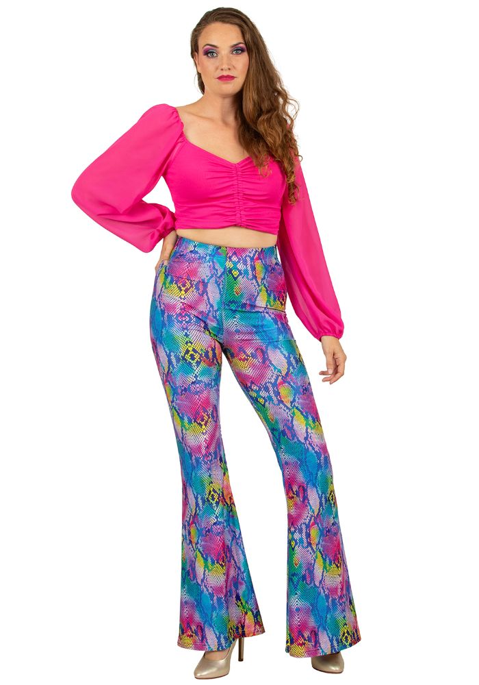 Flared Broek Slangenprint Multicolor - Festivales