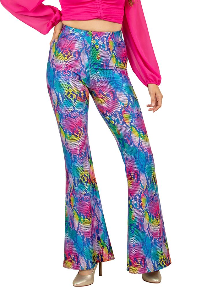 Flared Broek Slangenprint Multicolor - Festivales