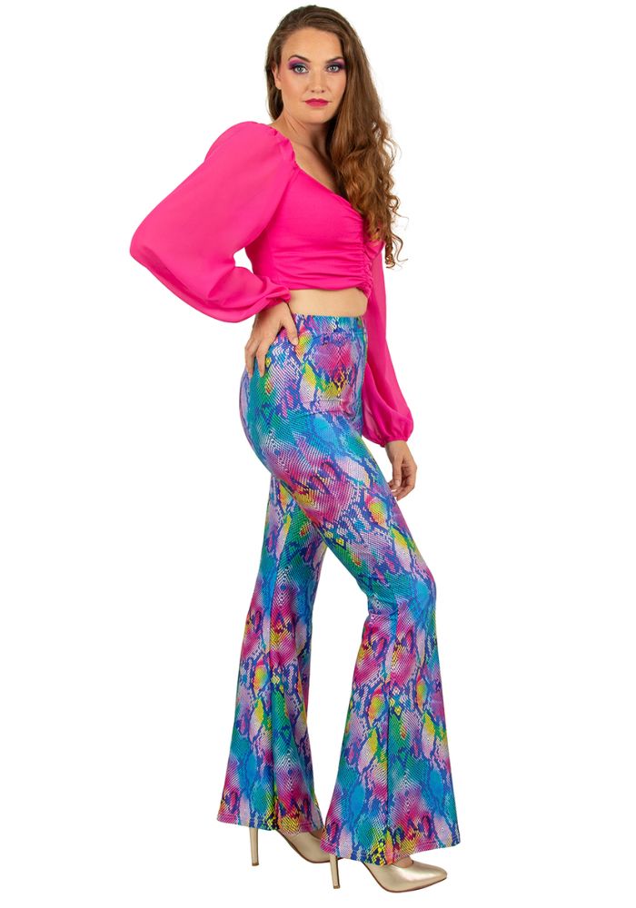 Flared Broek Slangenprint Multicolor - Festivales