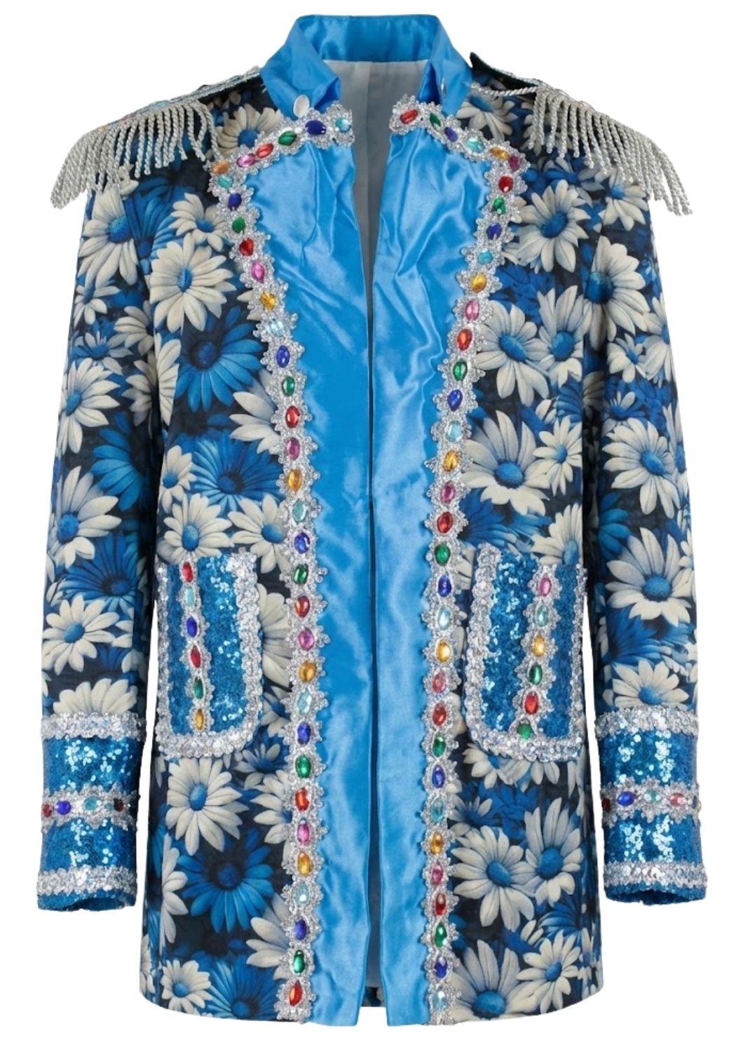 Carnavalsjas Heren Blue White Flower - Festivales