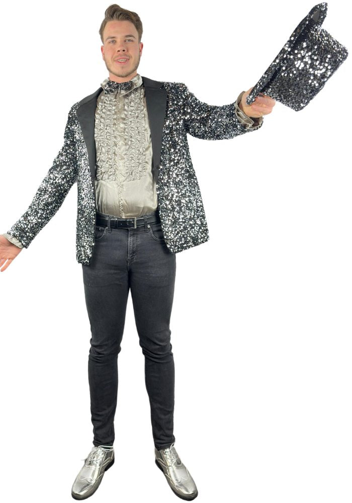 Carnavalsjas Herencolbert Pailletten Zilver - Bundel Luxe - Festivales
