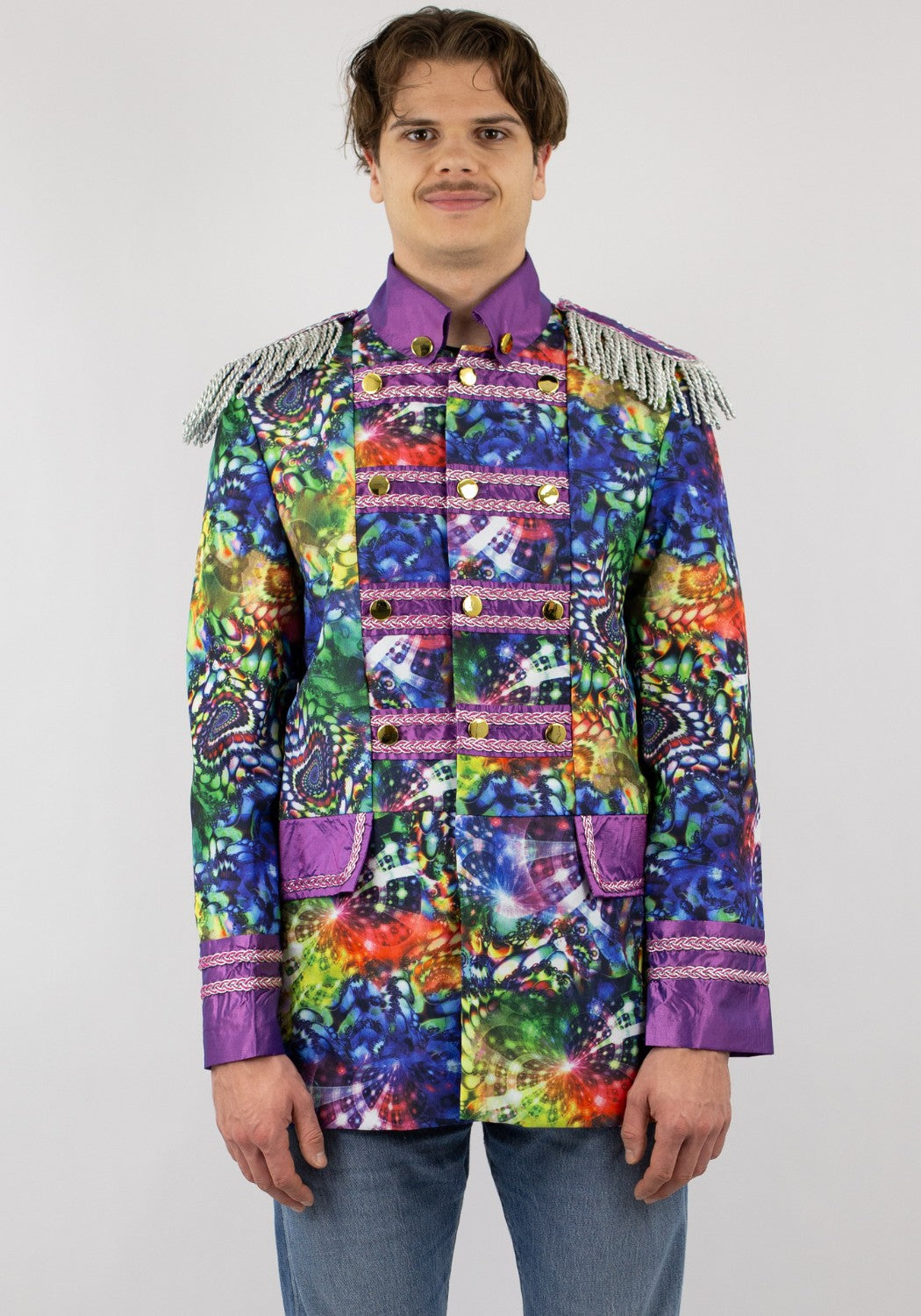 Heren Carnavalsjas Purple Holographic Diamonds - Festivales