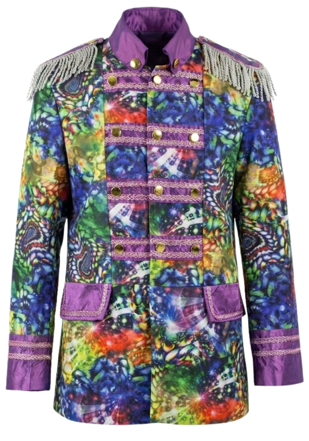 Heren Carnavalsjas Purple Holographic Diamonds 48 - Festivales