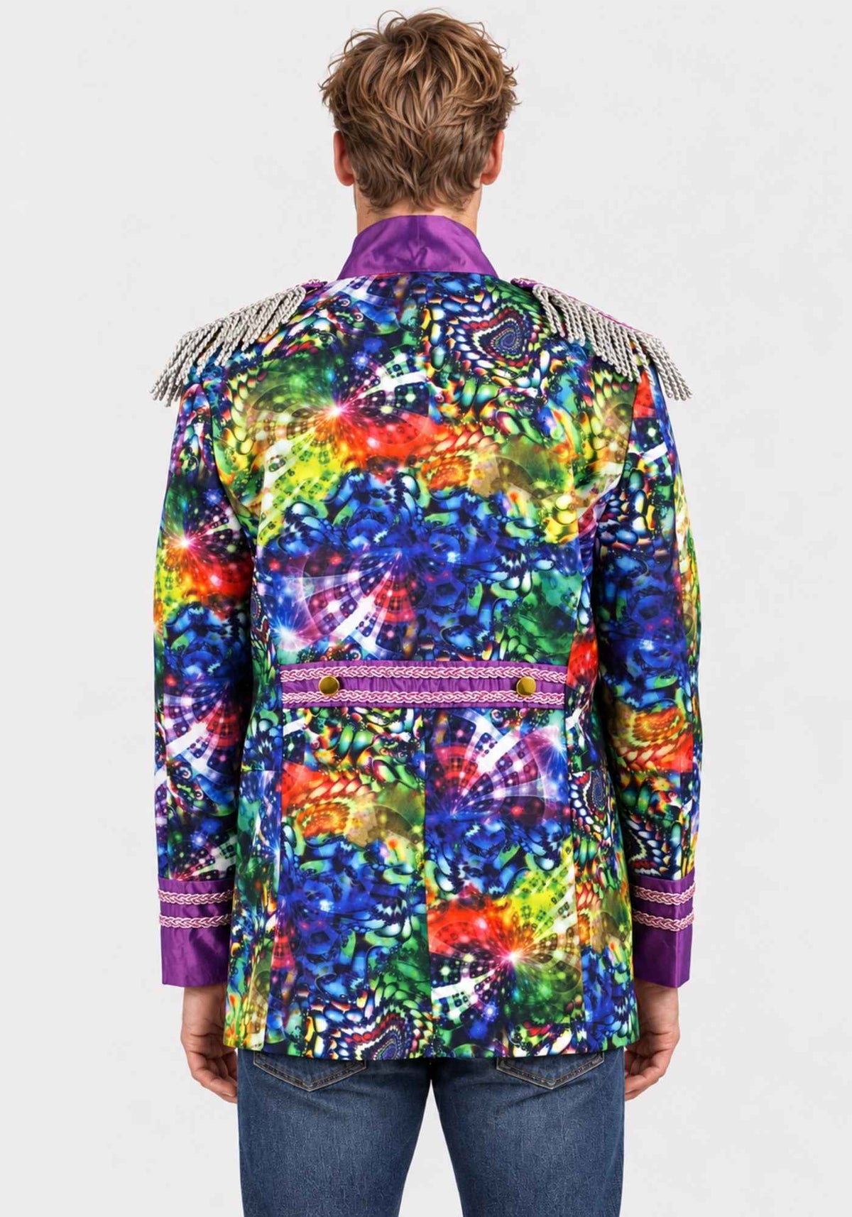 Heren Carnavalsjas Purple Holographic Diamonds - Festivales
