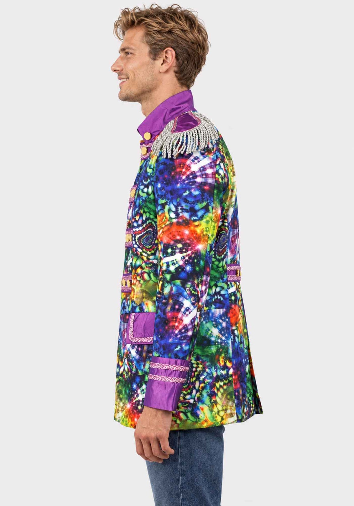 Heren Carnavalsjas Purple Holographic Diamonds - Festivales