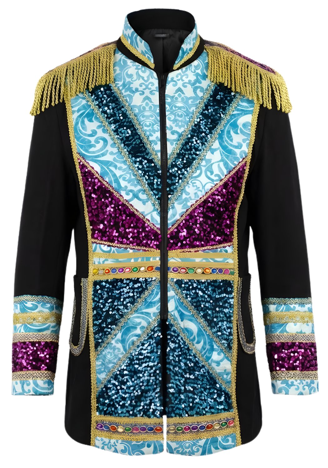 Carnavalsjas Heren Luxe Blue Flow - Festivales