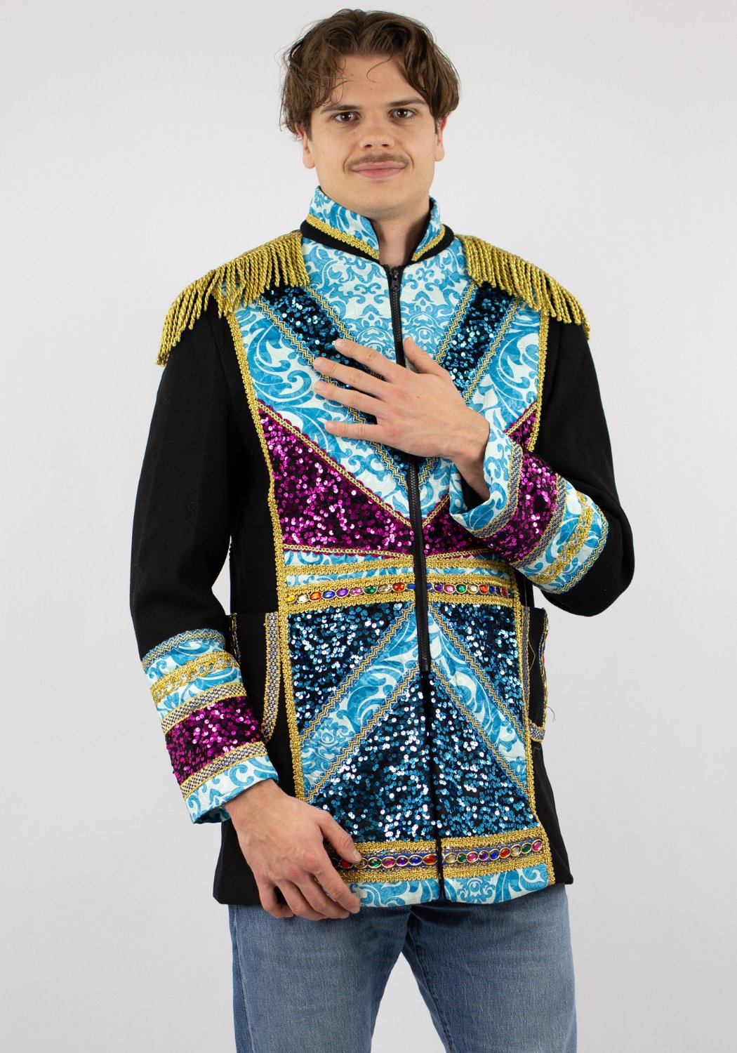 Carnavalsjas Heren Luxe Blue Flow - Festivales