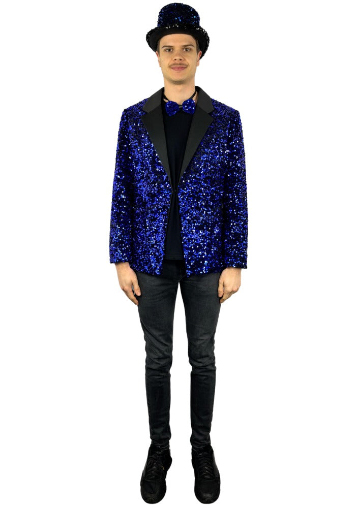 Carnavalsjas Herencolbert Pailletten Blauw - Bundel Basic - Festivales