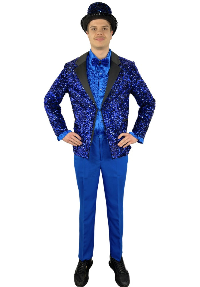 Carnavalsjas Herencolbert Pailletten Blauw - Bundel Luxe - Festivales