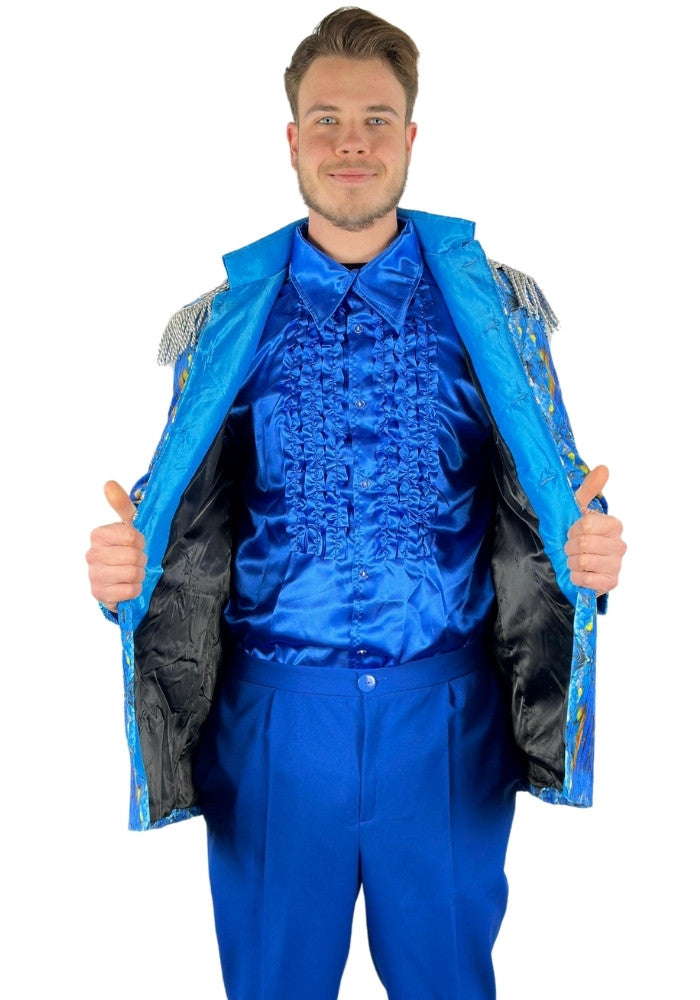 Carnavalsjas Heren Blauw Zilver Man - Bundel Basic - Festivales