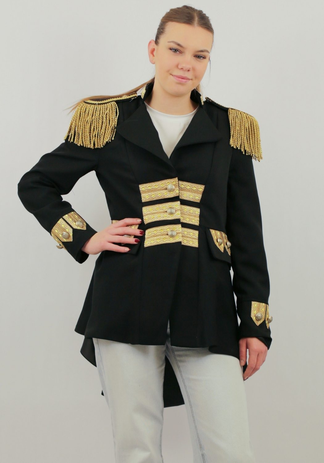 Carnavalsjas Dames Zwart Deluxe - Festivales