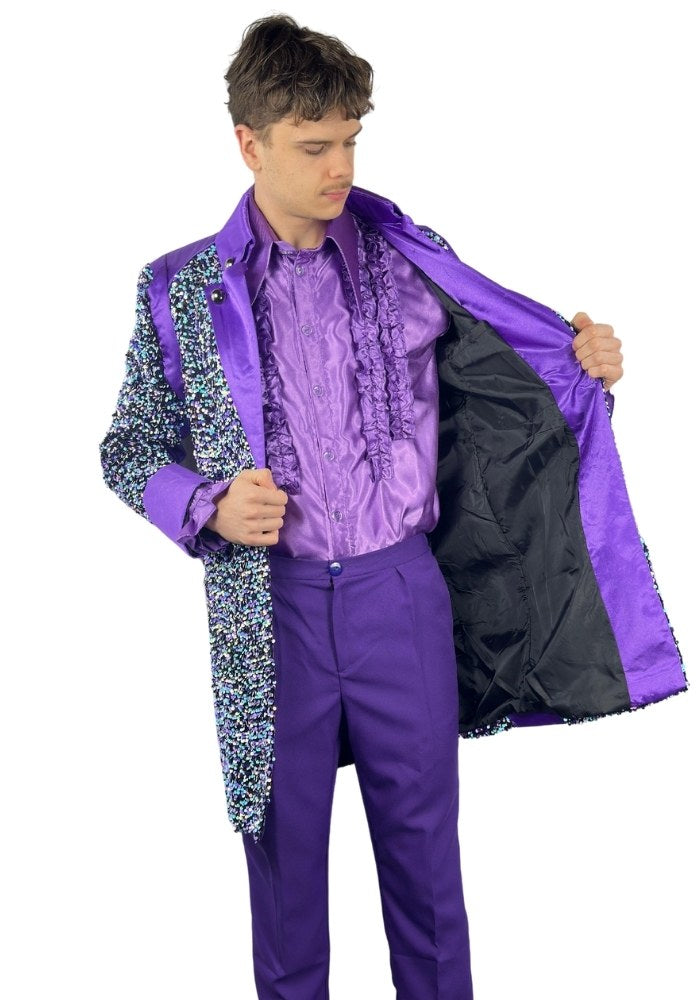 Carnavalsjas Sequin White Purple Heren - Bundel Basic - Festivales
