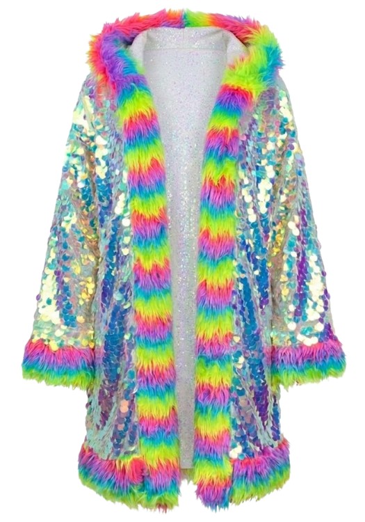 Carnavalsjas Pailletten Multibont Luxe Unisex - Festivales