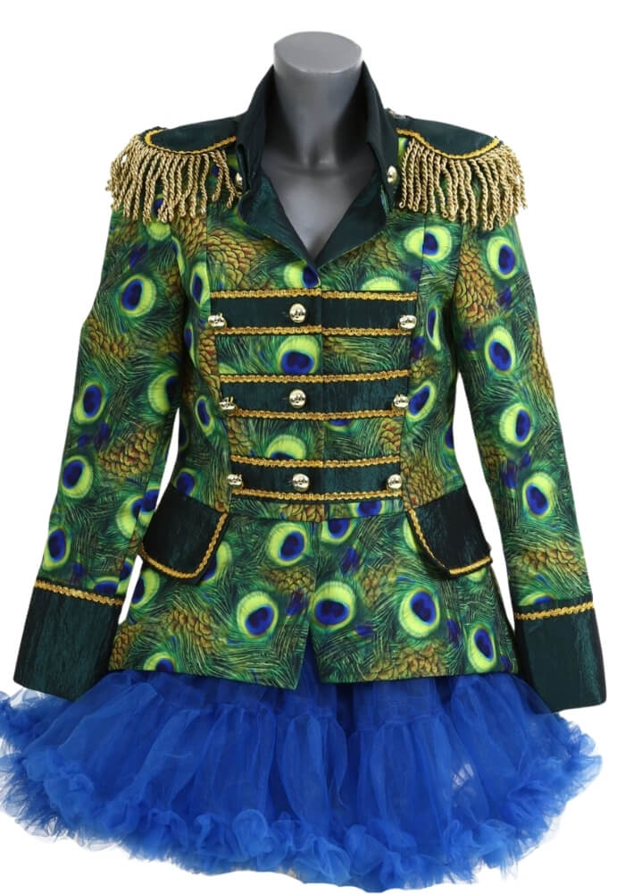 Carnavalsjas Peacock Green Kort Dames - Festivales