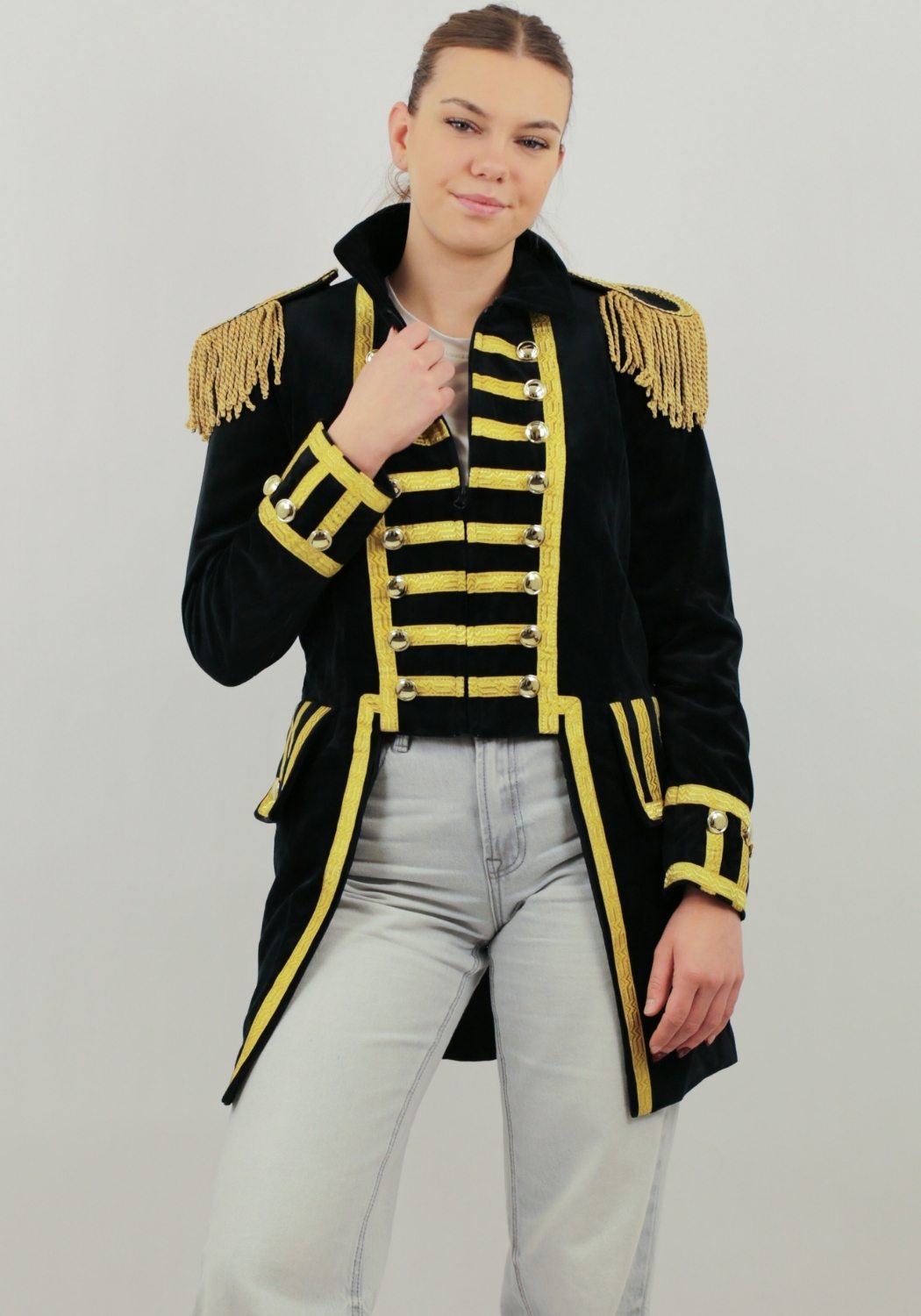 Carnavalsjas Dames Fantasy Zwart Lang - Festivales