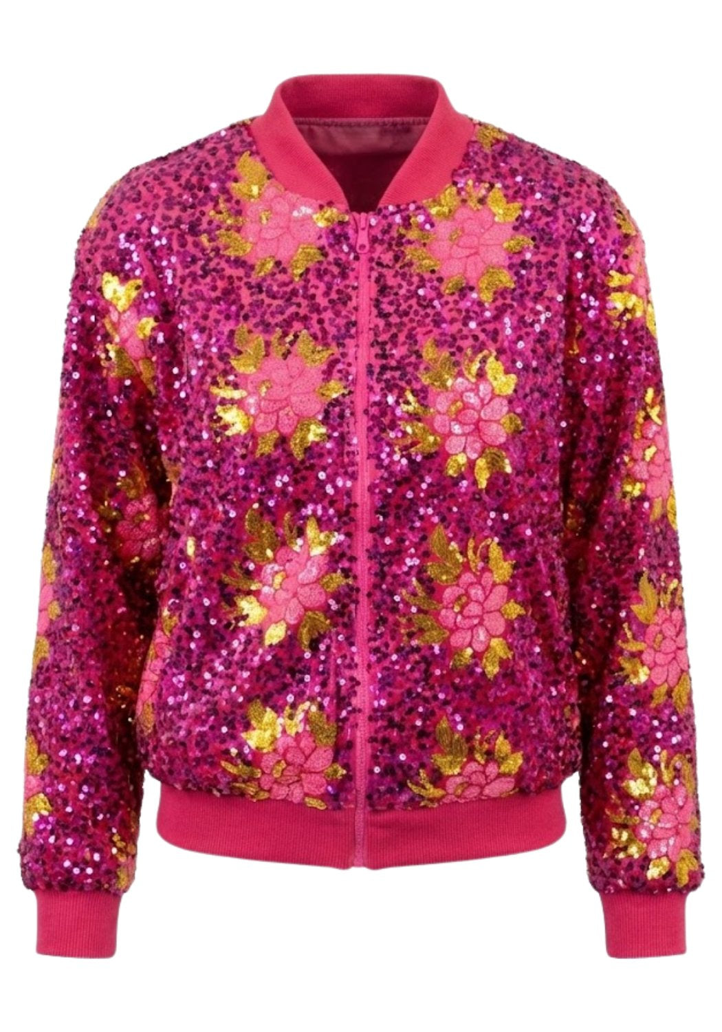 Carnavalsjas Dames Pailletten Flowers - Festivales