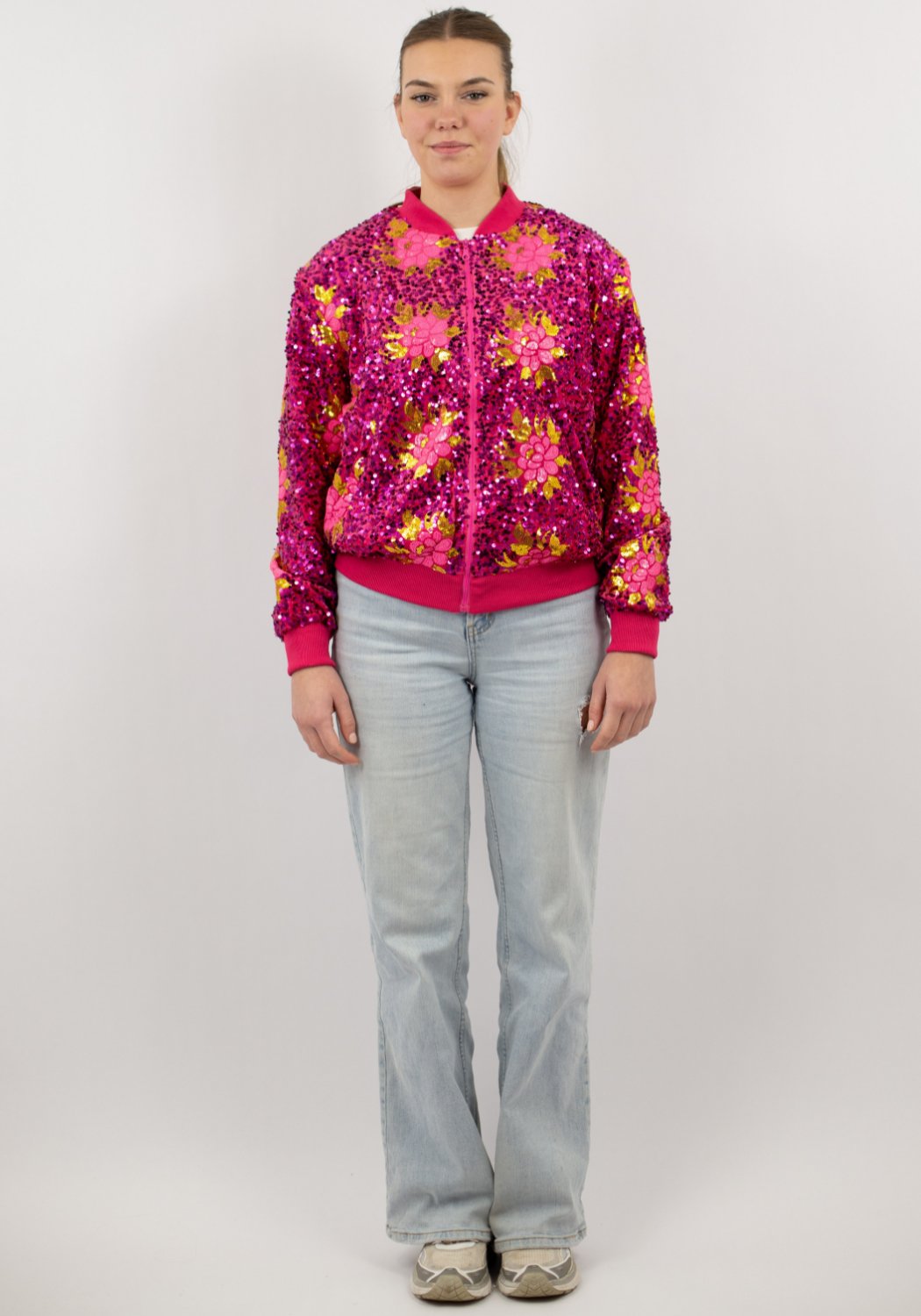 Carnavalsjas Dames Pailletten Flowers - Festivales