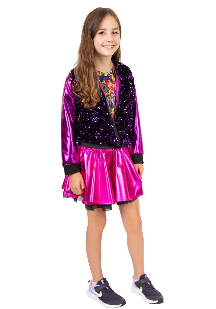 Carnavalsjas Kind Pailletten Metallic Paars/Roze - Festivales