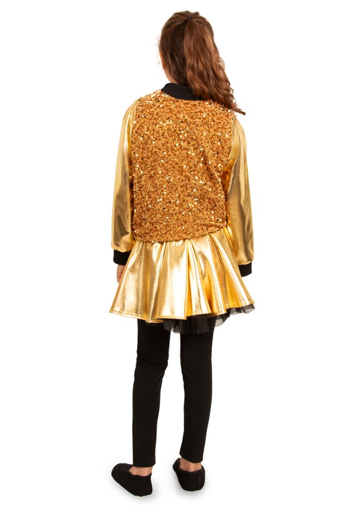 Carnavalsjas Kind Pailletten Metallic Goud - Festivales