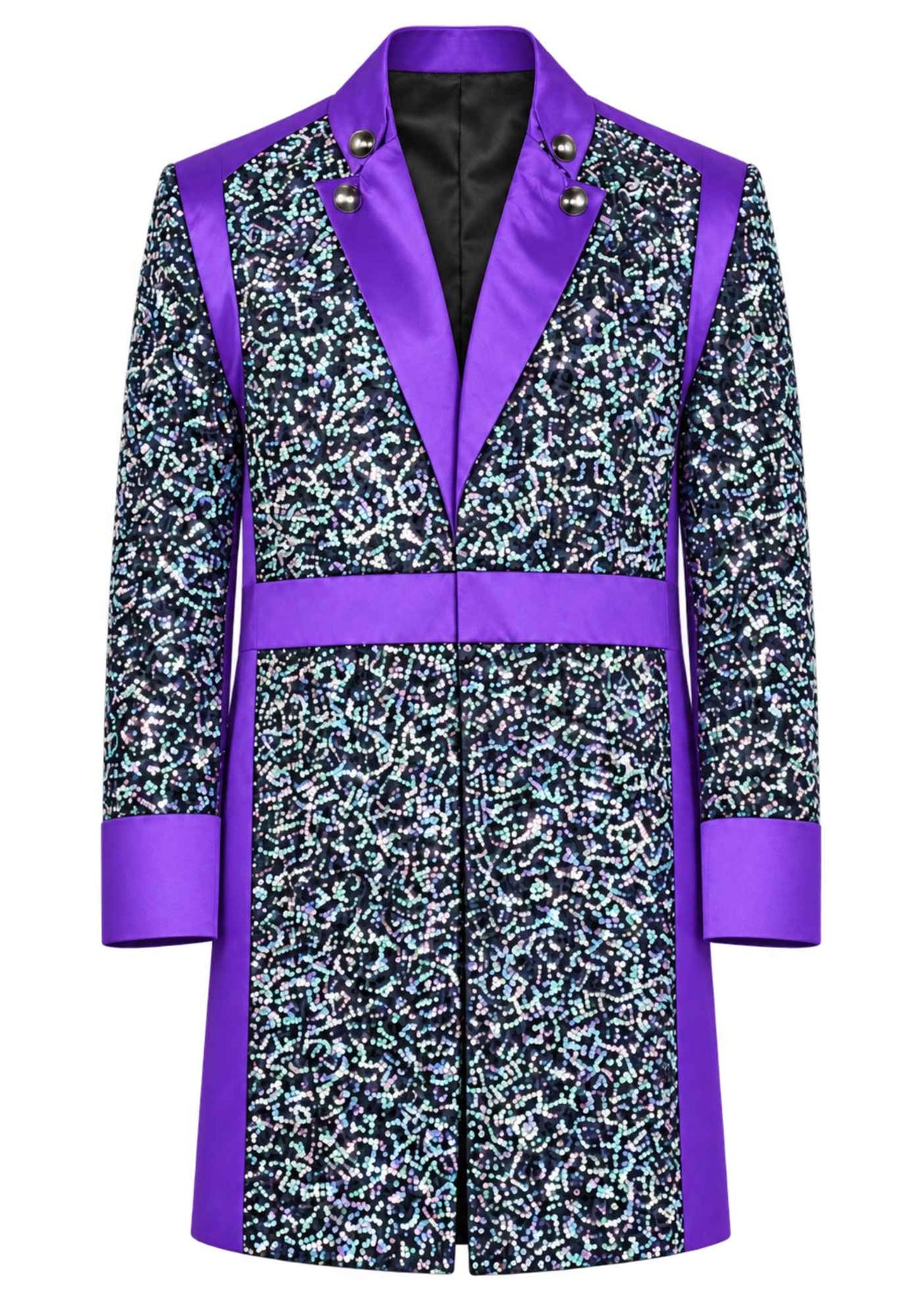 Carnavalsjas Sequin White Purple Heren - Festivales