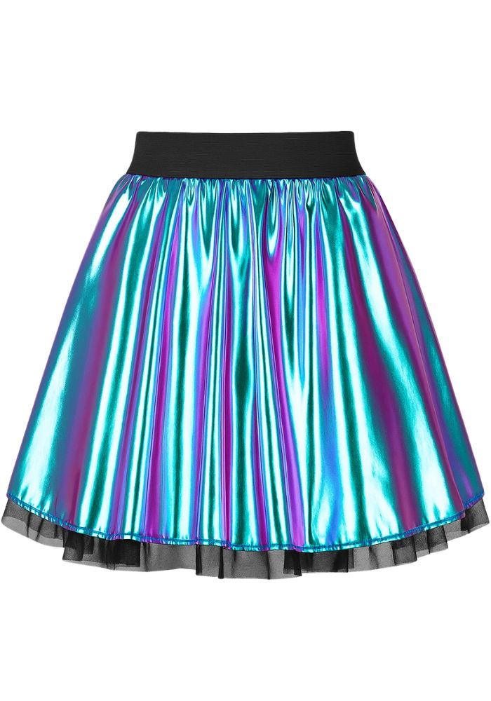 Cirkelrok Metallic Turquoise Dames - Festivales