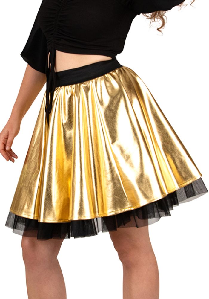 Cirkelrok Metallic Goud Dames