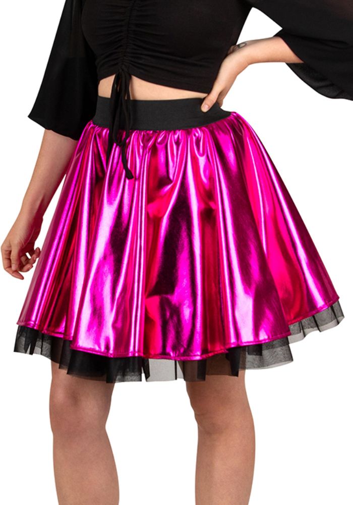 Cirkelrok Metallic Roze Dames