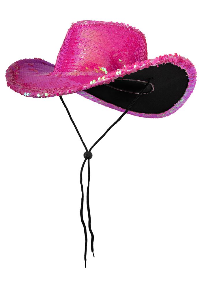 Cowboyhoed Roze Pailletten - Festivales