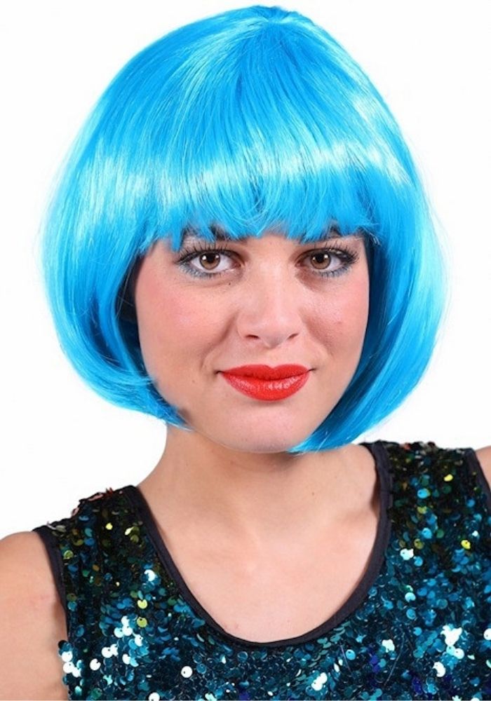 Dames Pruik Roxy Licht Blauw - Festivales