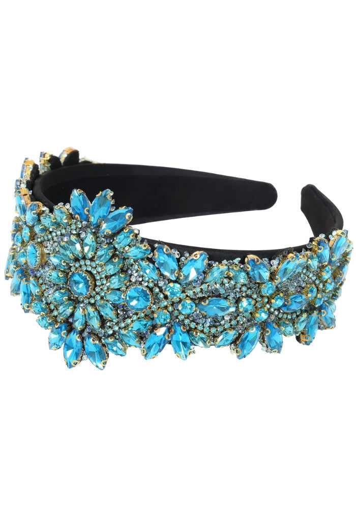Haarband Luxe Strass Steentjes Turquoise - Festivales