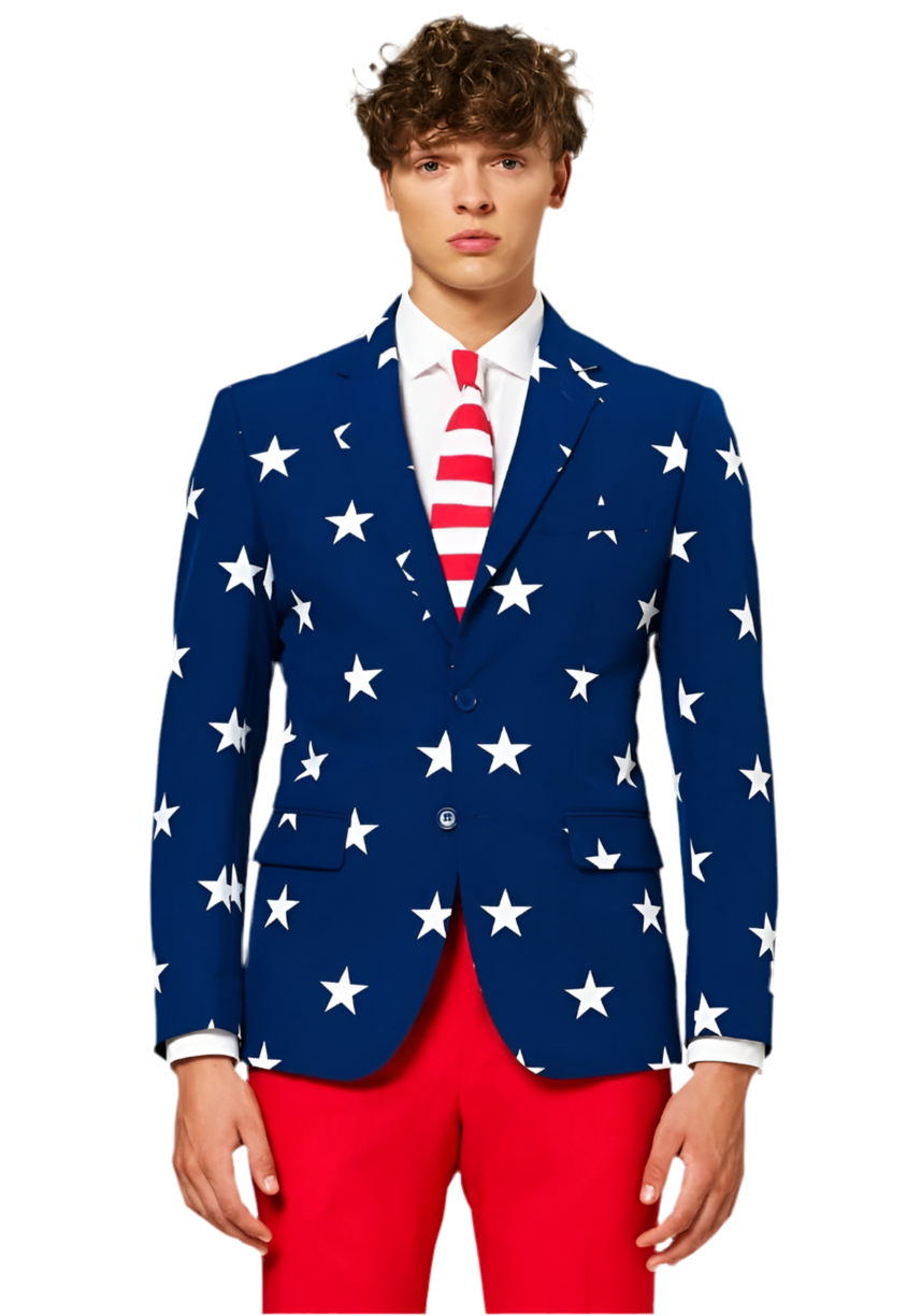 Carnavalsjas Kostuum Stars & Stripes - OppoSuits - Festivales