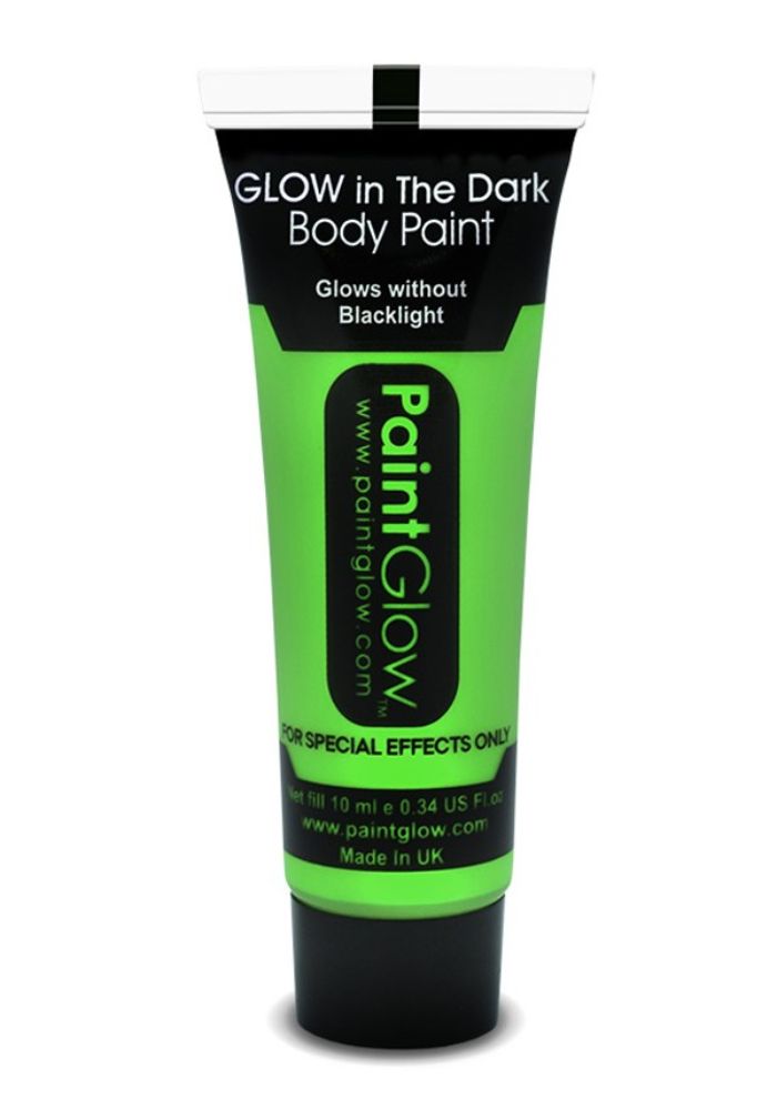 Face & Body Paint 10ml Glow In The Dark Groen - Festivales