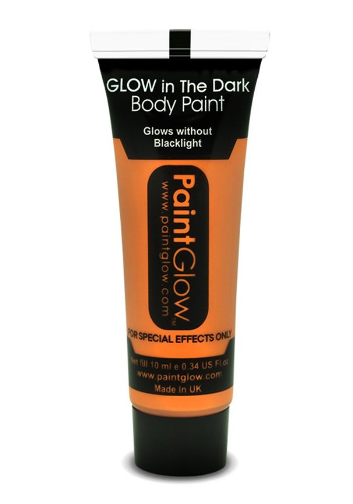 Face & Body Paint 10ml Glow In The Dark Oranje - Festivales