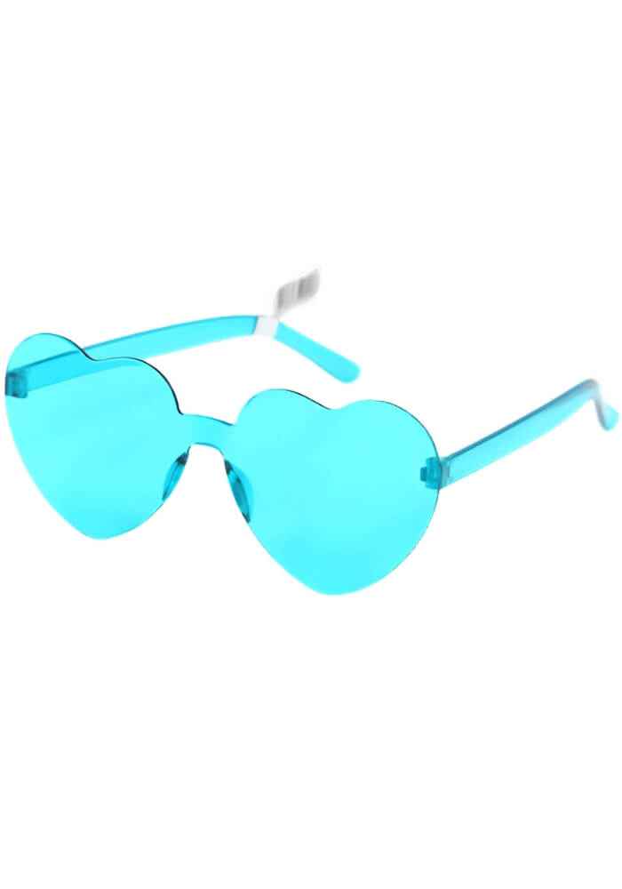 Feestbril Hartjes Mono Turquoise - Festivales