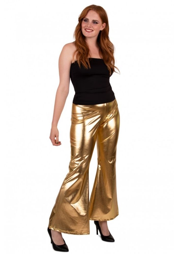 Flared Broek Metallic Goud - Festivales