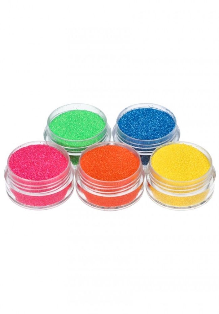 Fluorescent glitterset for glitter tattoo 5 x 5 ml (98800) - Festivales