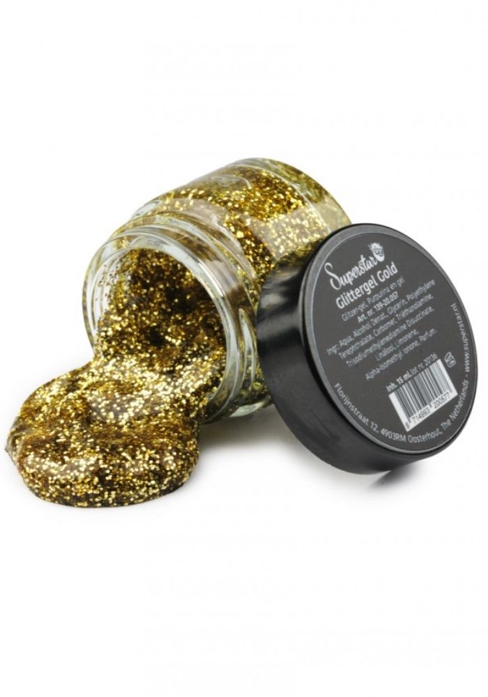 Gel Superstar Glittergoud (Huid&Haar) 15ml - Festivales