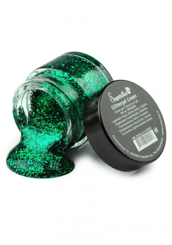 Gel Superstar Glittergroen (Huid&Haar) 15ml - Festivales