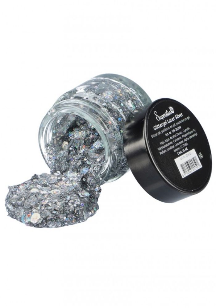 Glittergel Laser Zilver 15ml - Festivales