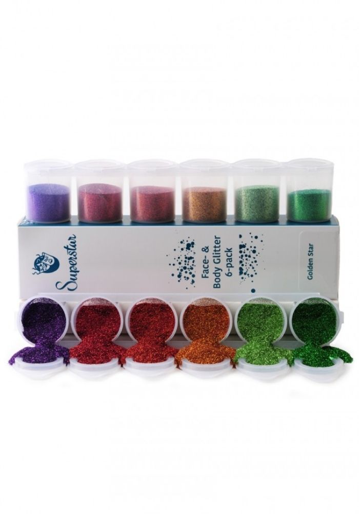 Golden Star Fine Glitter Mix 6-pack 90 ml 98988 - Festivales