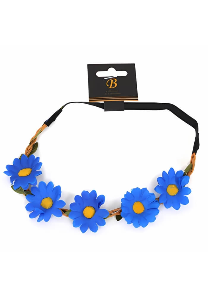 Haarbandje Bloemen Blauw - Festivales