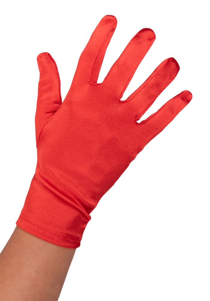 Handschoen Satijn 20cm Rood - Festivales