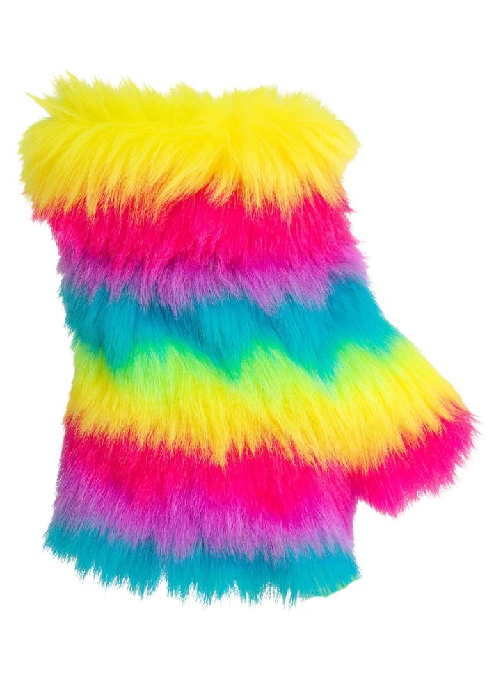 Handschoenen Pluche Regenboog Streep - Festivales