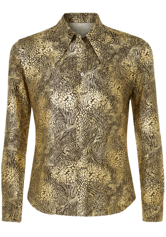 Heren Overhemd Goud Skin - Festivales