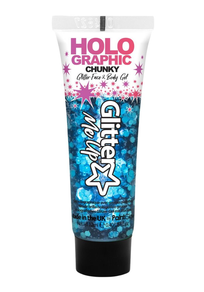 Holografische Chunky Glitter Gel 12ml Cosmic Blue - Festivales