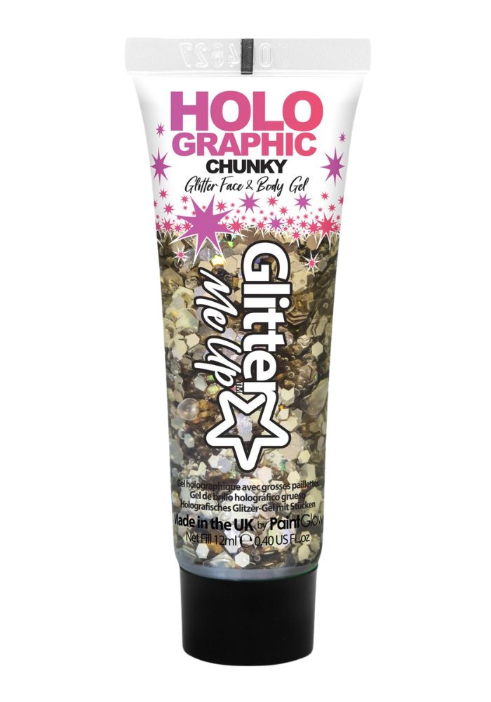 Holografische Chunky Glitter Gel 12ml Golden Girl - Festivales